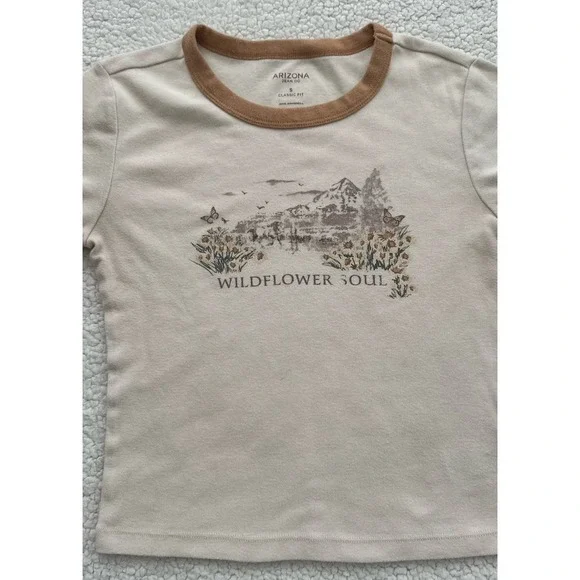 Womens Wildflower Soul Ringer Tee Festival Indie Sleaze Size Small 90s Y2K - Picture 2 of 8